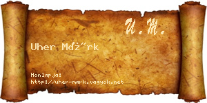 Uher Márk névjegykártya