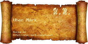 Uher Márk névjegykártya
